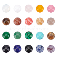 Gemstone Cabochons, Half Round/Dome, 10x4~5mm, 20 materials, 2pcs/material, 40pcs/box(G-FH0001-08)