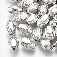CCB Plastic Beads, Oval, Platinum, 11x7x7mm, Hole: 1.5mm(CCB-T006-060P)