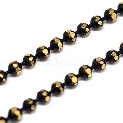 Electroplate Brass Ball Chains, Soldered, Faceted, Lead Free & Nickel Free, Black, 1.5mm(X-CHC-M004-11-FF)