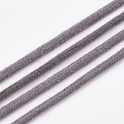 Faux Suede Cords, Faux Suede Lace, Gray, 3x3mm, about 10.93 yards(10m)/roll(LW-S033-03)