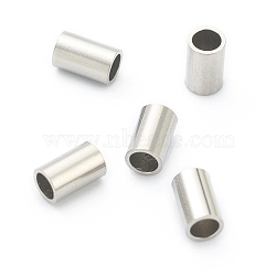 Non-Tarnish 304 Stainless Steel Beads, Tube Beads, Stainless Steel Color, 4x2.5mm, Hole: 1.9mm(STAS-H160-06A-P)