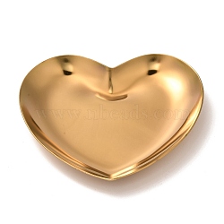 Heart 430 Stainless Steel Jewelry Display Plate, Cosmetics Organizer Storage Tray, Golden, 85x91.5x10mm(X-STAS-P289-02G)