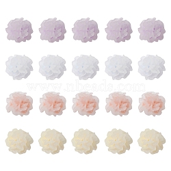 20Pcs 4 Colors Luminous Flower Resin Cabochons, Glow in the Dark, Nail Art Accessories Decorations, Mixed Color, 9.5~10.5x5.5~6mm, 5pcs/color(MRMJ-YW0001-059)