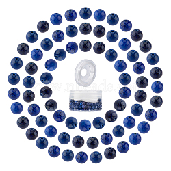 DIY Stretch Bracelets Making Kits, include Natural Dyed Lapis Lazuli Round Beads, Elastic Crystal Thread, Beads: 6~6.5mm, Hole: 0.8~1mm, 200pcs/box(DIY-SC0012-73F)