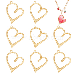 BENECREAT 10Pcs Alloy Big Pendants, Matte Style, Cadmium Free & Nickel Free & Lead Free, Heart, Real 14K Gold Plated, 57x47x3.5mm, Hole: 3mm(PALLOY-BC0001-12)