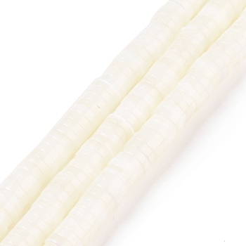 Natural Trochid Shell/Trochus Shell Beads Strands, Column, White, 6x2mm, Hole: 0.8mm, about 172pcs/strand, 15.5 inch(39.5cm)