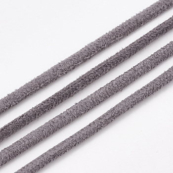 Faux Suede Cords, Faux Suede Lace, Gray, 3x3mm, about 10.93 yards(10m)/roll