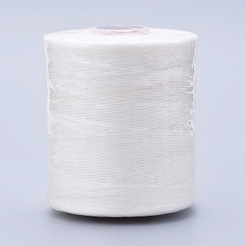 Waxed Polyester Cord for Jewelry Making, Flat, White, 0.7mm, about 743.65 yards(680m)/roll