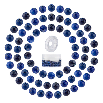 DIY Stretch Bracelets Making Kits, include Natural Dyed Lapis Lazuli Round Beads, Elastic Crystal Thread, Beads: 6~6.5mm, Hole: 0.8~1mm, 200pcs/box