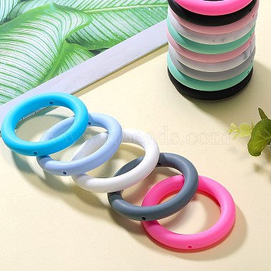 9Pcs Ring Food Grade Eco-Friendly Silicone Beads(JX895D)-6