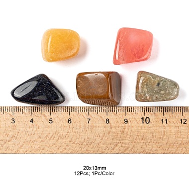 12個12スタイルの天然および合成宝石ビーズ(G-FS0001-69)-2
