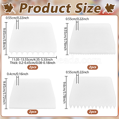 8Pcs 4 Styles Cake Cream Plastic Scraper(AJEW-NB0006-77)-2