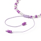 Bracelet en alliage d'émail et de perles tressées avec graines de verre et mauvais œil(BJEW-JB09248)-6