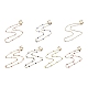 Vacuum Plating Golden 304 Stainless Steel with Enamel Satellite Chain Necklaces(NJEW-G117-01G)-1