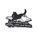Word Life Is Better with Coffee Cat and Books Enamel Pin(JEWB-H008-10EB)-1