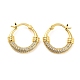 Brass Micro Pave Clear Cubic Zirconia Hoop Earrings(EJEW-Q785-06G)-1