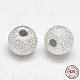 Круглые 925 стерлингового серебра текстурированные бусы(X-STER-F012-23A)-1