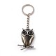 Owl Natural & Synthetic Gemstone Pendant Keychain(KEYC-G056-01AS)-3