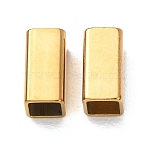 304 Stainless Steel Tube Beads, Cuboid, Ion Plating(IP), Real 18K Gold Plated, 10x5x5mm, Hole: 4x4mm(STAS-L318-12G-04)