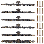 Tibetan Style Alloy Cabinet Door Pull Handles, Flower, Antique Bronze, 215x22x6mm(AJEW-WH0752-665B)