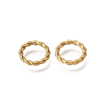 304 Stainless Steel Linking Rings, Twisted Ring, Real 18K Gold Plated, 10x1.3mm, Inner Diameter: 7mm(SA-CBACB61-03G)