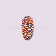 Glass Rhinestone Flat Back Cabochons, Back Plated, Faceted, Half Round, Topaz, 1.5~1.6x1mm, about 1440pcs/bag(RGLA-S002-04SS-44)