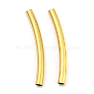 304 Stainless Steel Tube Beads, Curved Tube, Golden, 30x3mm, Hole: 2.5mm(STAS-B047-27L-G)