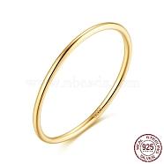 925 Sterling Silver Thin Finger Rings, Stackable Plain Band Ring for Women, with S925 Stamp, for Mother's Day, Real 14K Gold Plated, 1mm, US Size 5 3/4(16.3mm)(RJEW-C064-03B-G)