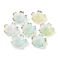 Acrylic Bead Caps, 5-Petal Flower, Light Cyan, 17.5x18x5mm, Hole: 1.2mm, 1162pcs/500g(OACR-H119-01B)