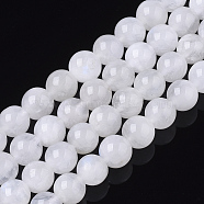 Natural Rainbow Moonstone Beads Strands, Round, 6mm, Hole: 0.6mm, about 37~38pcs/strand, 15.75 inch(40cm)(G-S150-64-6mm)