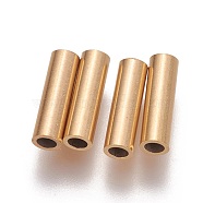 Ion Plating(IP) 304 Stainless Steel Tube Beads, Golden, 10x3mm, Hole: 2mm(X-STAS-L216-23G-G)