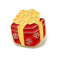 Christmas Theme Enamel Pins, Alloy Brooches for Backpack Clothes, Bowknot, 29x25.5x1.5mm(JEWB-H021-12F)