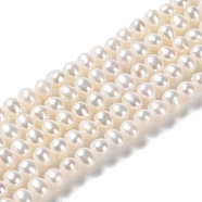 Natural Cultured Freshwater Pearl Beads Strands, Potato, Grade 4A, PapayaWhip, 4~5.5x4~4.5mm, Hole: 0.5mm, about 88pcs/strand, 15.04 inch(38.2cm)(PEAR-E018-41)