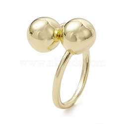 Rack Plating Brass Cuff Rings, Round Ball, Real 18K Gold Plated, Inner Diameter: 20.2mm(RJEW-K257-20G)