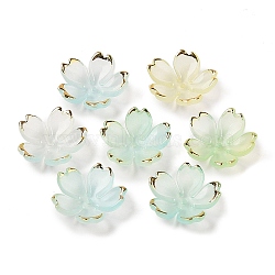 Acrylic Bead Caps, 5-Petal Flower, Light Cyan, 17.5x18x5mm, Hole: 1.2mm, 1162pcs/500g(OACR-H119-01B)