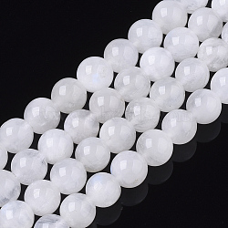 Natural Rainbow Moonstone Beads Strands, Round, 6mm, Hole: 0.6mm, about 70~76pcs/strand, 15.55''(39.5cm)(G-S150-64-6mm)