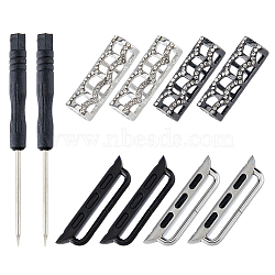 316 Stainless Steel Strap Connector, with Alloy Micro Pave Clear Cubic Zirconia Multi-Strand Links & Alloy Steel Screwdriver, Mixed Color(FIND-DC0005-06)