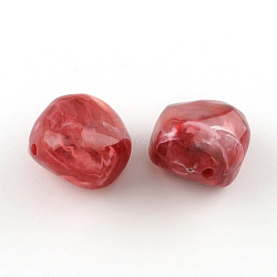 Nuggets Imitation Gemstone Acrylic Beads, Cerise, 25x24x17mm, Hole: 3mm, about 84pcs/500g(OACR-R044-04)