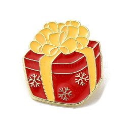 Christmas Theme Enamel Pins, Alloy Brooches for Backpack Clothes, Bowknot, 29x25.5x1.5mm(JEWB-H021-12F)