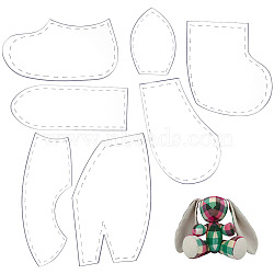 Acrylic Quilting Templates, DIY Patchwork Sewing Crafts, for Rabbit Doll Making, Clear, 72~165x50~130x2.5mm, 7pcs/set(FIND-WH0420-37B)