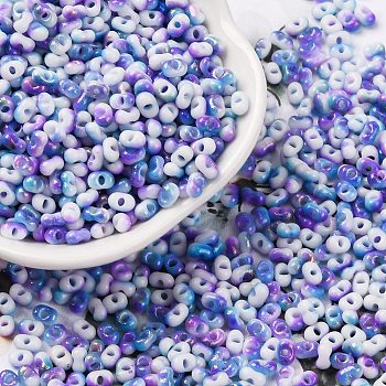 Baking Paint Glass Seed Beads, Round Hole, Peanut, Mauve, 4.5x2.5x2.5mm, Hole: 1mm, about 15000pcs/pound