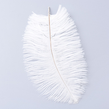 Ostrich Feather Costume Accessories, Dyed, White, 15~20cm