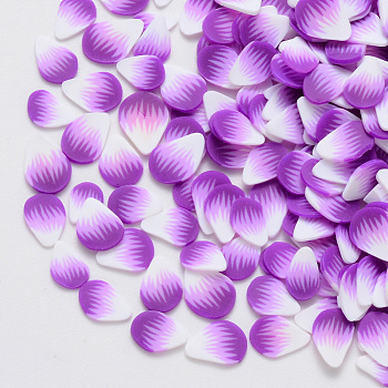 Handmade Polymer Clay Nail Art Decoration Accessories, Petal, Orchid, 5~7.5x4~6x0.3~1mm, about 5000pcs/50g.