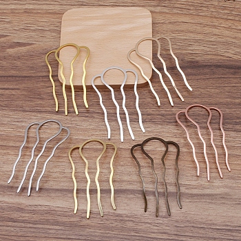 Brass Hair Combs Findings, Raw(Unplated), 46x26x2mm