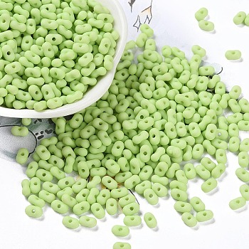 Opaque Acrylic Beads, Peanut, Green Yellow, 6.5x4x3mm, Hole: 1.4mm, about 9890pcs/500g