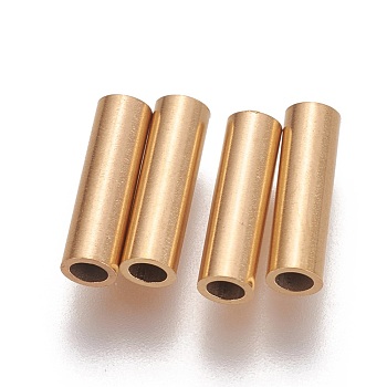 Ion Plating(IP) 304 Stainless Steel Tube Beads, Golden, 10x3mm, Hole: 2mm