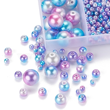 497Pcs 5 Style Rainbow ABS Plastic Imitation Pearl Beads(OACR-YW0001-07C)-6