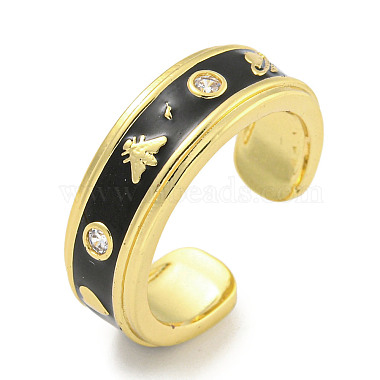 Black Insects Brass+Cubic Zirconia Finger Rings