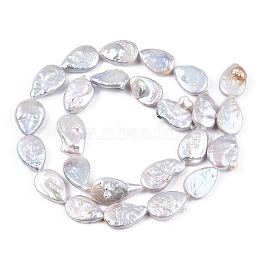 Baroque Natural Nucleated Pearl Keshi Pearl Beads Strands(PEAR-S020-Z01)-6