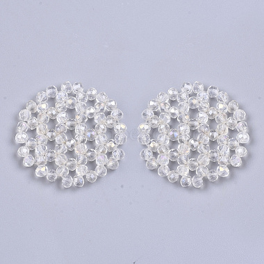 31mm Clear Flat Round Acrylic Beads